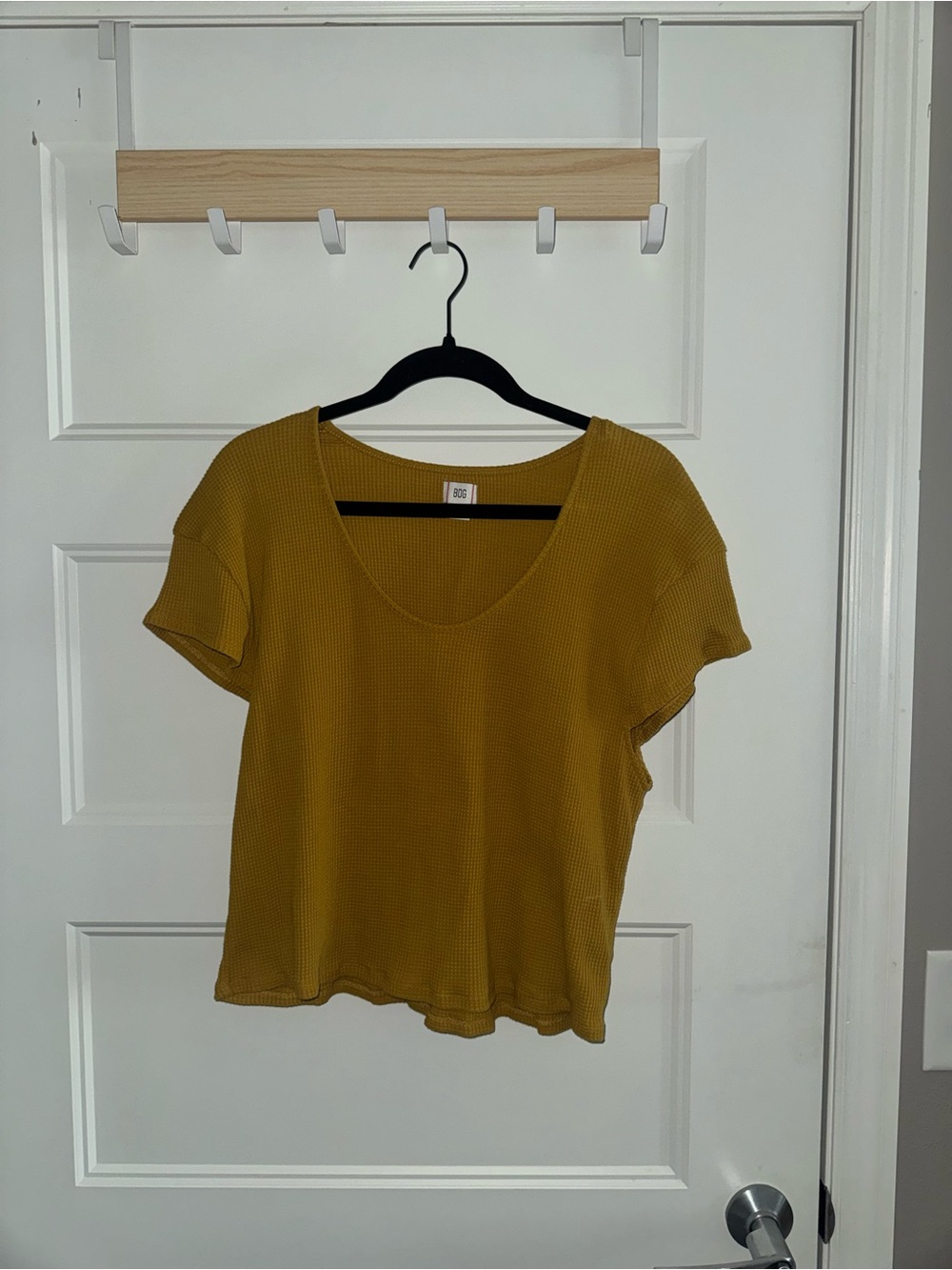 BDG Mustard Waffle Scoop Neck Short Sleeve Tee
